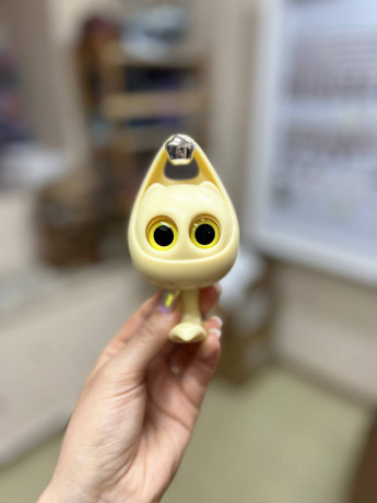 Крючок настенный самоклеящийся котик желтый